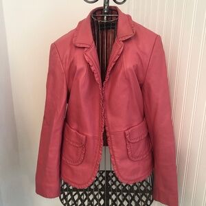 Pink Frilled Cottagecore/Coastal Feminine Leather Blaze